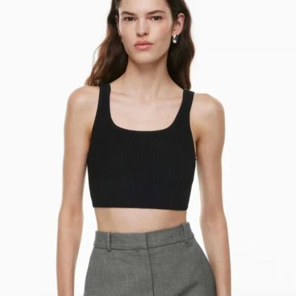Babaton Sculpt Knit Squareneck Cropped Tank - Picture 1 of 4